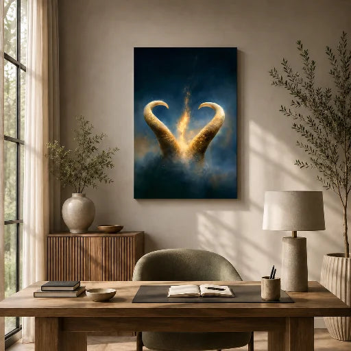 First Flame — Aries Zodiac Canvas Wall Art