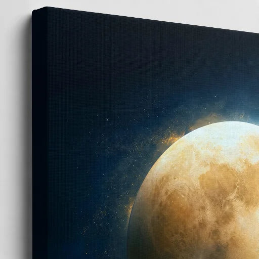Golden Full Moon — Full Moon Canvas Wall Art