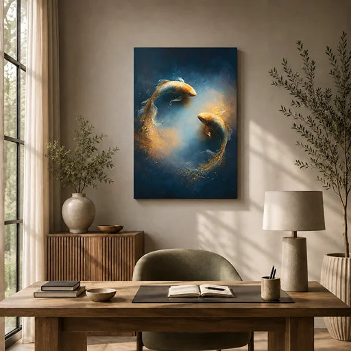 Orbit of Still Waters — Pisces Zodiac Canvas Wall Art