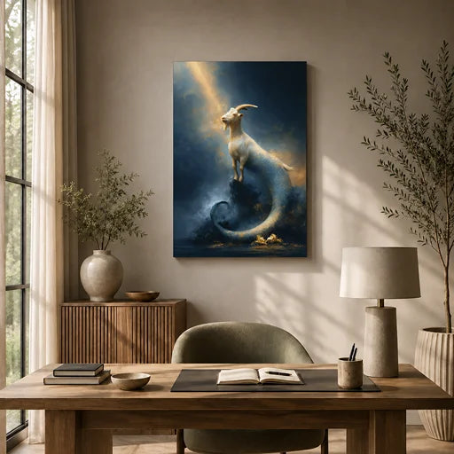 Summit of the Deep — Capricorn Zodiac Canvas Wall Art