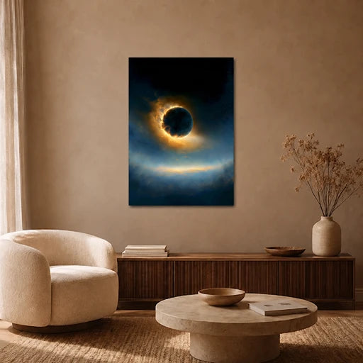 The Crown of Fire — Solar Eclipse Canvas Wall Art