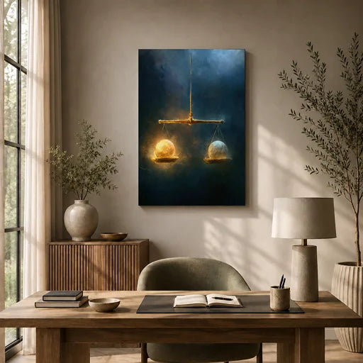 The Measure of Light — Libra Zodiac Canvas Wall Art