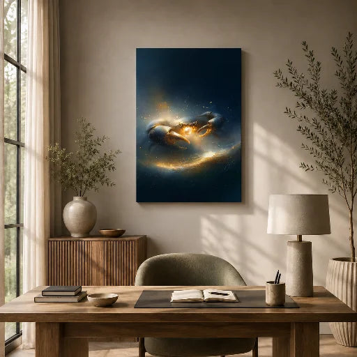 The Moon We Guard — Cancer Zodiac Canvas Wall Art