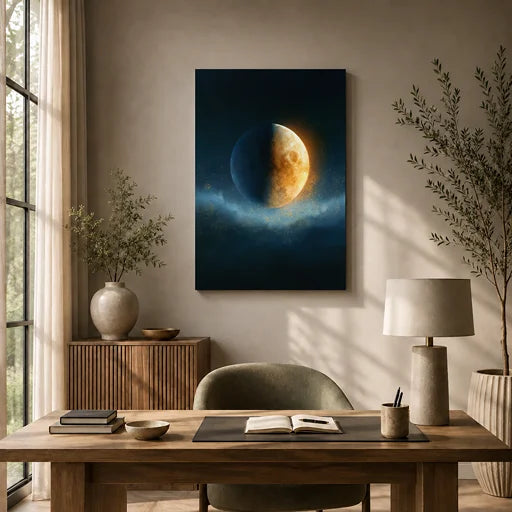 The Threshold — First Quarter Moon Canvas Wall Art