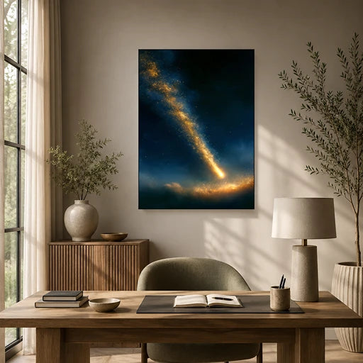 The Messenger Flame — Celestial Comet Canvas Wall Art